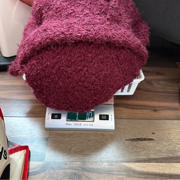 Love Tree Womens Maroon Fuzzy Popcorn Eyelash Sweater Cardigan Pockets Large - Picture 10 of 10